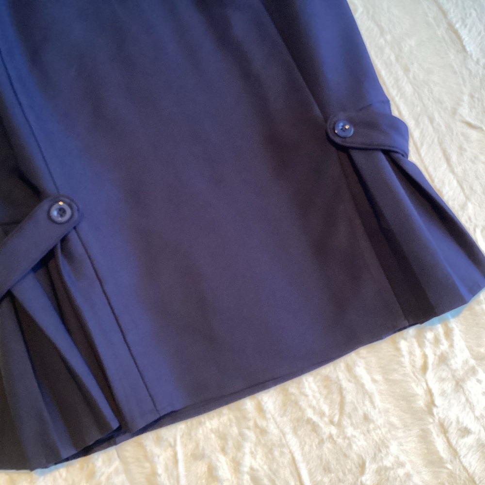 Belle Poque Navy Blue Retro,Coquette,Pinup, Steampunk,Pencil Pleat Skirt Size M
